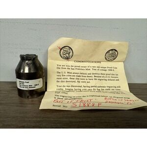 1968-S Nickel Authentic Proof Coin Die San Francisco Mint Partial Engraving RARE